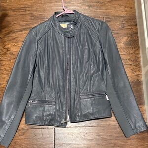 Beautiful Michael Kors Charcoal Leather Jacket